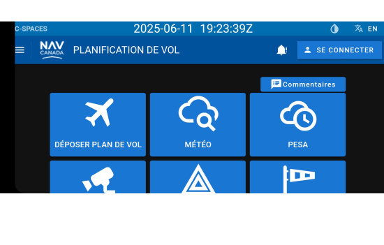 L’application SPACES de Nav Canada sur téléphone ou tablette