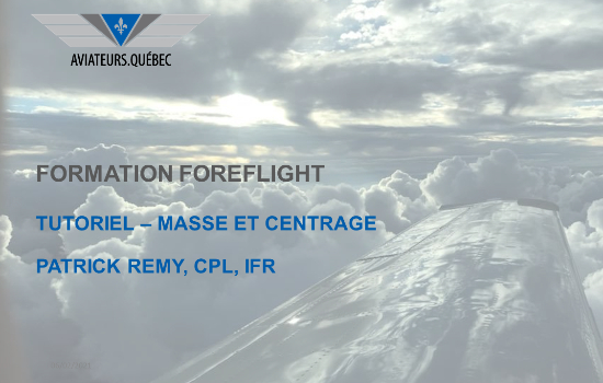 Foreflight - Masse et centrage