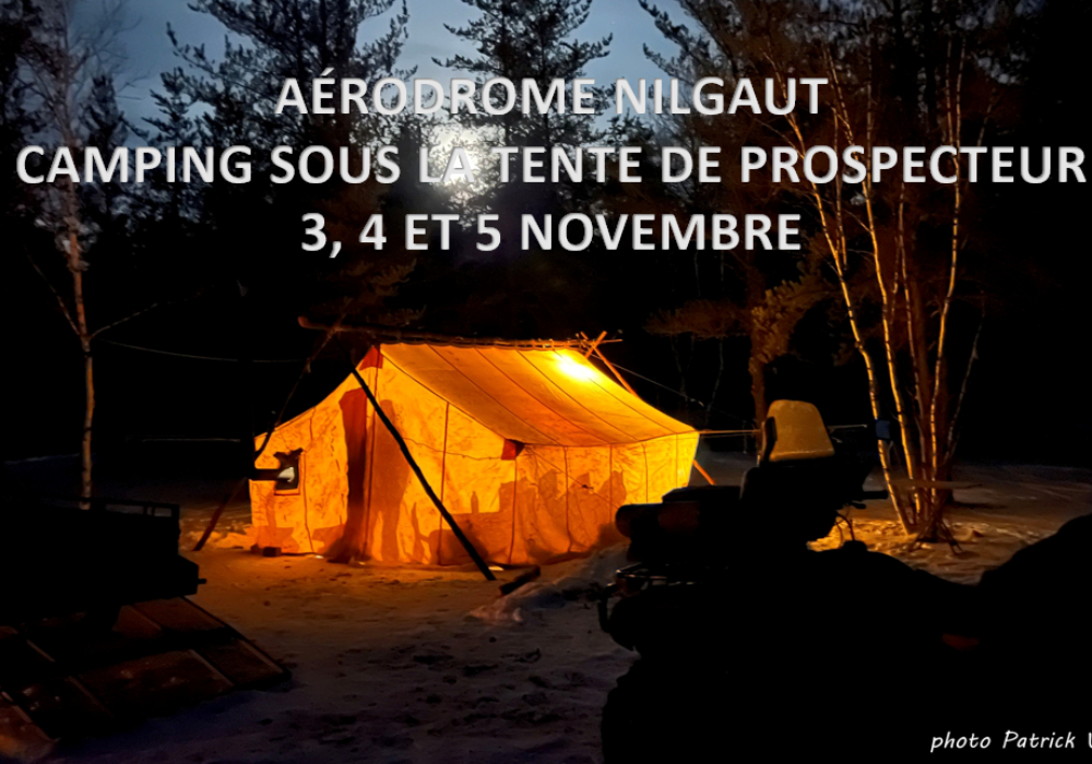 Camping sous la tente de prospecteur