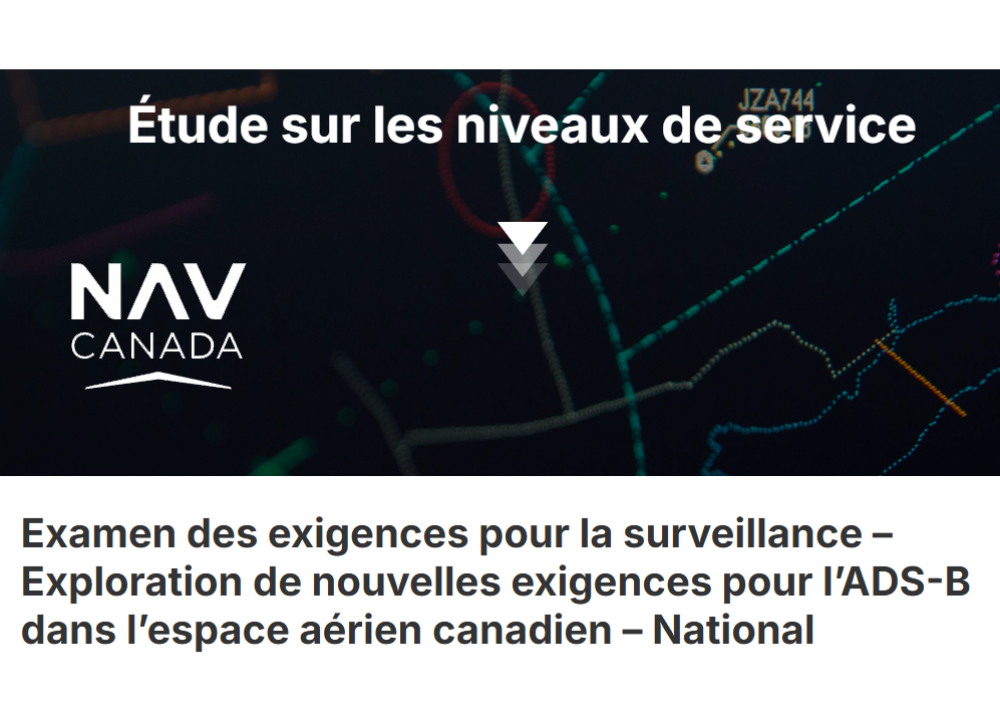 NAV Canada - étude sur les niveaux de service ADS-B