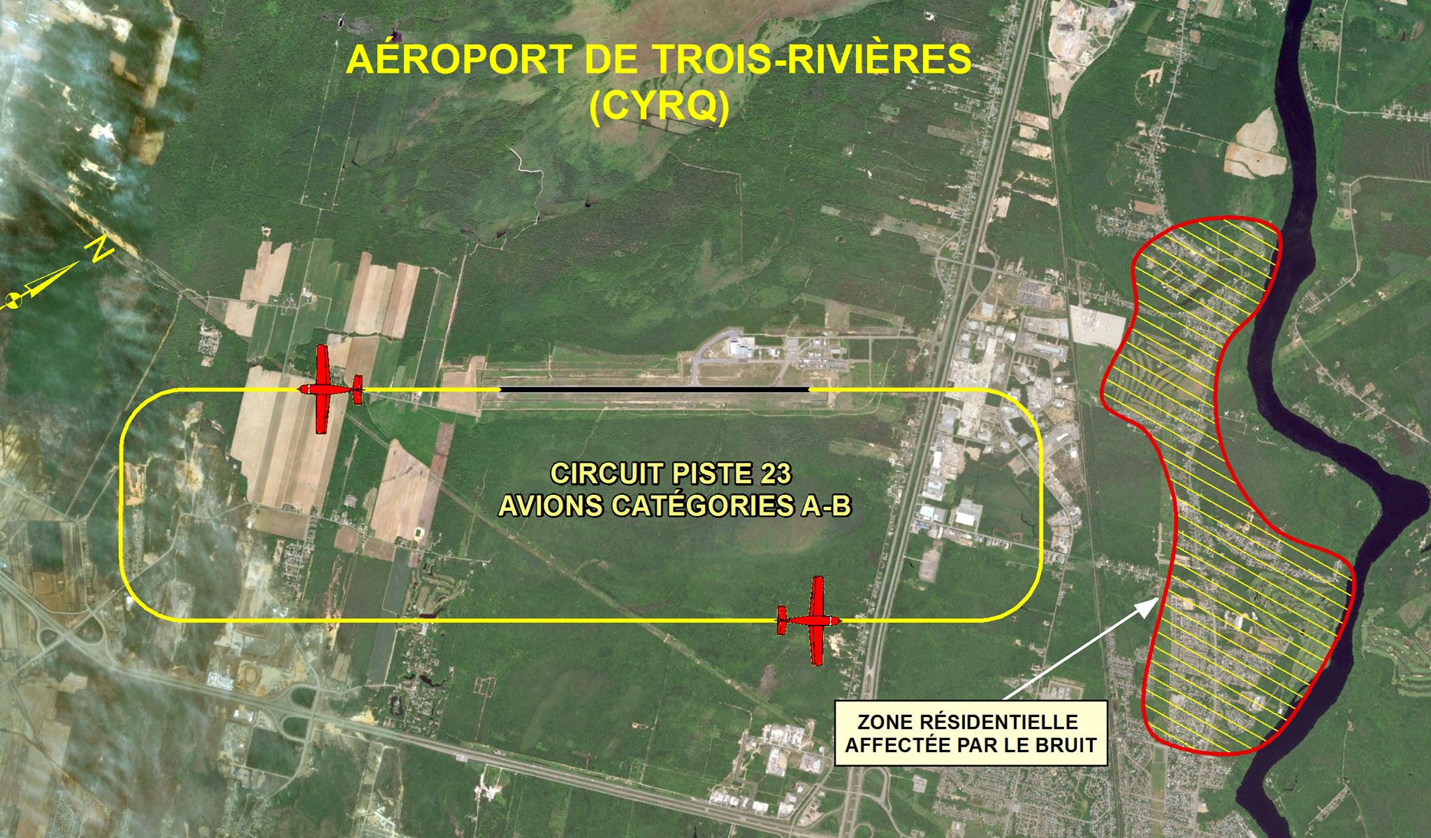 circuit aéroport de Trois-Rivières
